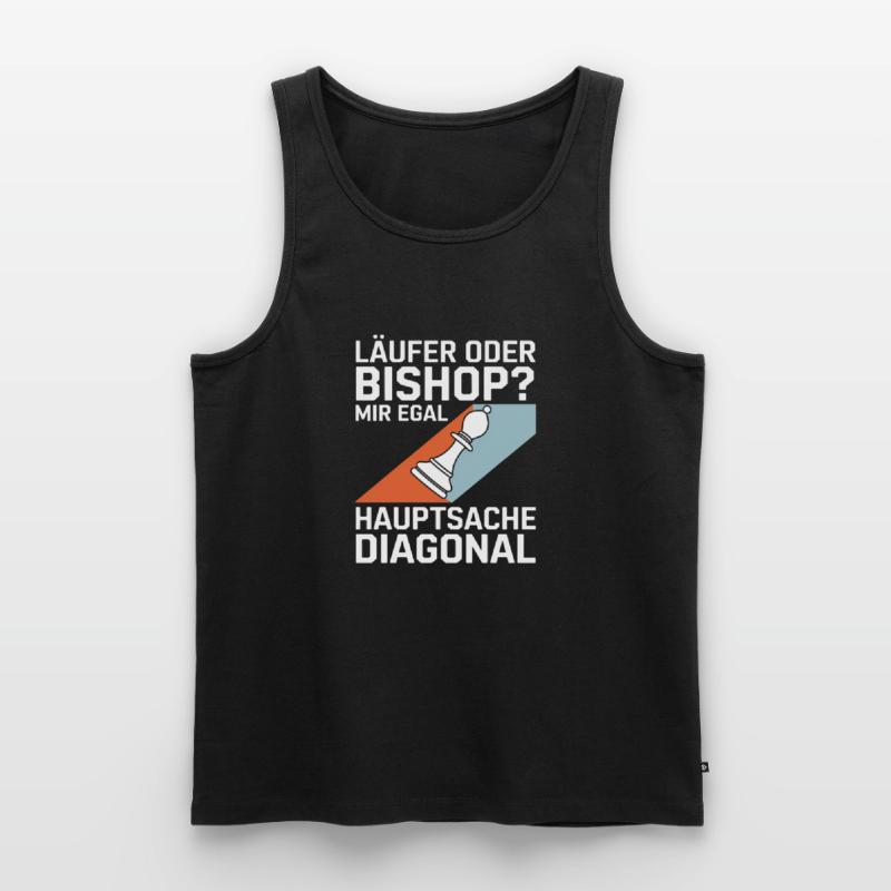 Läufer oder Bishop? Diagonal-Humor Männer Premium Bio Tank Top
