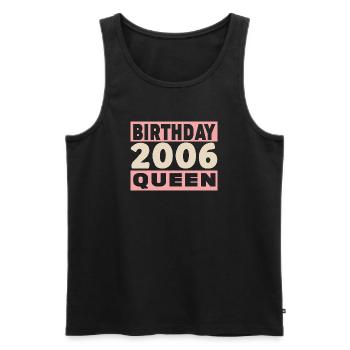 birthday queen 20 years old 2006 Birthday - Men's Premium Organic Tank Top - black - Front - AI Model Male 178 light (178cm)