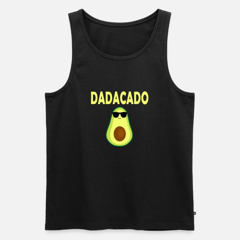 DADACADO Avocado mit Sonnenbrille - Männer Premium Bio Tank Top - Schwarz