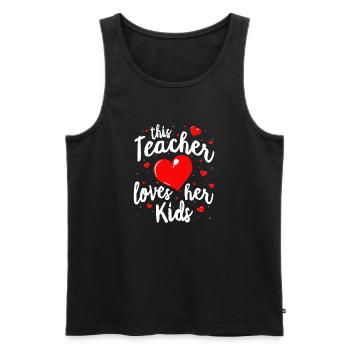 This Teacher Loves Her Kids - Men's Premium Organic Tank Top - black - Front - AI Model Male 178 light (178cm)