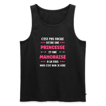 Princesse Mahoraise - Débardeur bio Premium Homme - noir - Devant - AI Model Male 178 light (178cm)