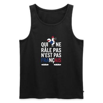 Qui ne râle pas n’est pas Français - Débardeur bio Premium Homme - noir - Devant - AI Model Male 178 light (178cm)