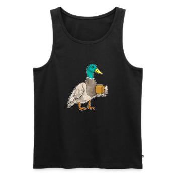 Duck Coffee Mug - Men's Premium Organic Tank Top - black - Front - AI Model Male 178 light (178cm)