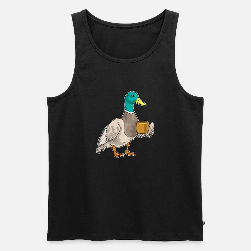 Ente Kaffee Tasse - Männer Premium Bio Tank Top - Schwarz