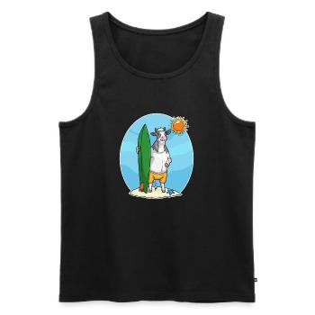 Cow Beach Surfboard Summer - Men's Premium Organic Tank Top - black - Front - Michal (187cm)