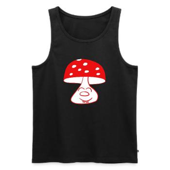 Champignon drôle drôle - Débardeur bio Premium Homme - noir - Devant - AI Model Male 178 light (178cm)