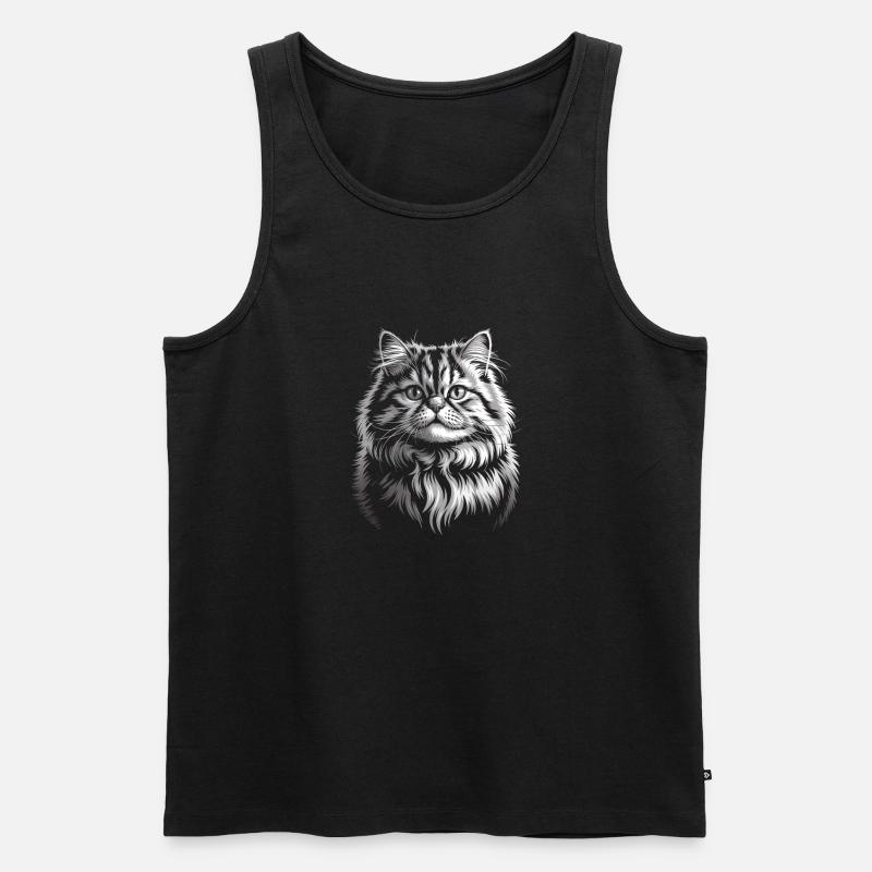 Katze - Männer Premium Bio Tank Top - Schwarz