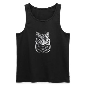 Britisch Kurzhaar BKH - Männer Premium Bio Tank Top - Schwarz - Vorne - AI Model Male 178 light (178cm)