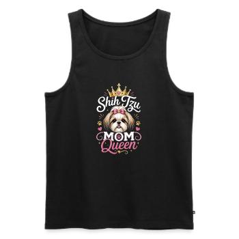 Shih Tzu Mama Königinkrone - Männer Premium Bio Tank Top - Schwarz - Vorne - AI Model Male 178 light (178cm)