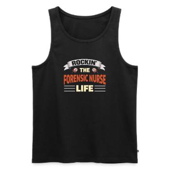 Rockin The Forensic Nurse Life Care - Men's Premium Organic Tank Top - black - Front - AI Model Male 178 light (178cm)