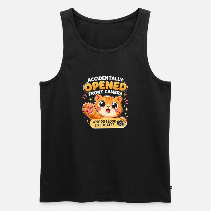Versehentlich Geöffnete Frontkamera Katze - Männer Premium Bio Tank Top - Schwarz
