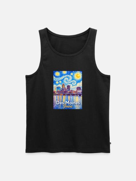 Des Moines Iowa Starry Night - Men's Premium Organic Tank Top - black