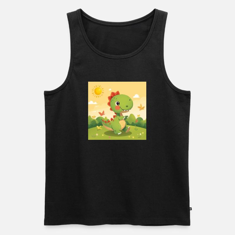 Kleiner Dino - Männer Premium Bio Tank Top - Schwarz