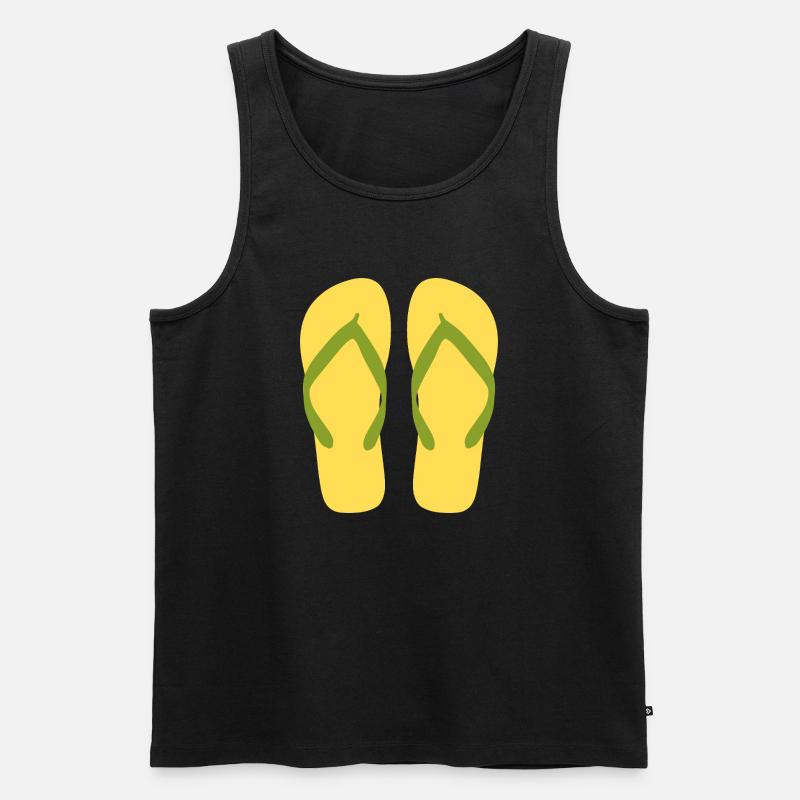 Sonnengelbe Flipflops - Männer Premium Bio Tank Top - Schwarz