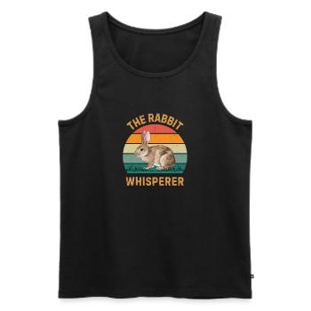 Rabbit Whisperer Funny Bunny Pet Owner Gift - Men's Premium Organic Tank Top - black - Front - AI Model Male 178 light (178cm)