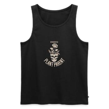 Introverted Plant Parent Skull - Men's Premium Organic Tank Top - black - Front - AI Model Male 178 light (178cm)