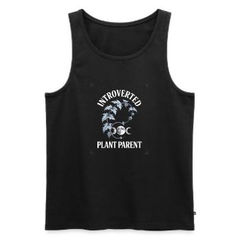 Introverted Plant Parent Moon Palms - Men's Premium Organic Tank Top - black - Front - AI Model Male 178 light (178cm)
