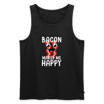 Bacon Makes Me Happy: Fun Bacon Mood - Men's Premium Organic Tank Top - black - Front - AI Model Male 178 light (178cm)
