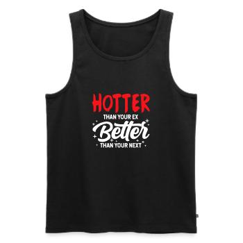 Heißer als dein Ex, besser als dein nächster - Männer Premium Bio Tank Top - Schwarz - Vorne - AI Model Male 178 light (178cm)