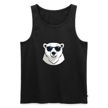 Polar bear in dark glasses - Men's Premium Organic Tank Top - black - Front - AI Model Male 178 light (178cm)