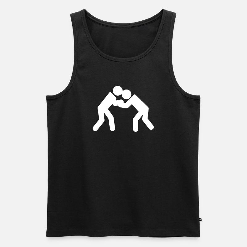 Ringen - Männer Premium Bio Tank Top - Schwarz