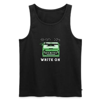 Blindenschrift Braille Blind - Männer Premium Bio Tank Top - Schwarz - Vorne - AI Model Male 178 light (178cm)