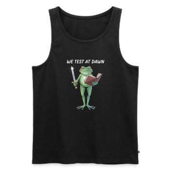 Morgendämmerungs-Froschkrieger - Männer Premium Bio Tank Top - Schwarz - Vorne - AI Model Male 178 light (178cm)
