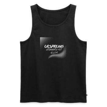 URSPRUNG – Verbunden mit Allem - Männer Premium Bio Tank Top - Schwarz - Vorne - Michal (187cm)