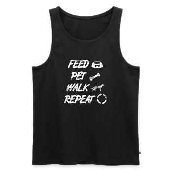 Feed Pet Walk Repeat - Männer Premium Bio Tank Top - Schwarz - Vorne - Michal (187cm)