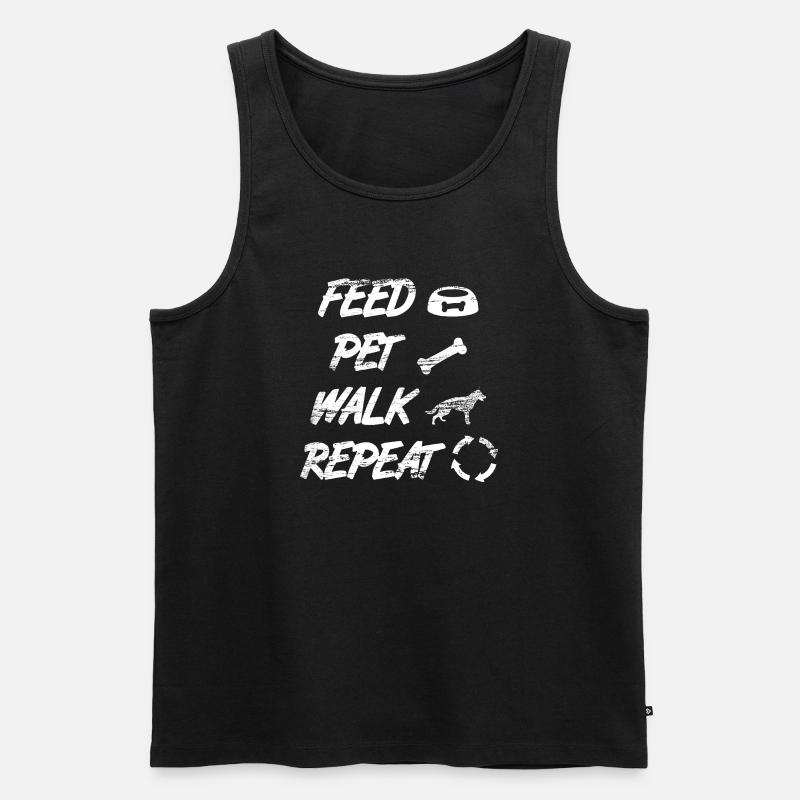 Feed Pet Walk Repeat - Männer Premium Bio Tank Top - Schwarz