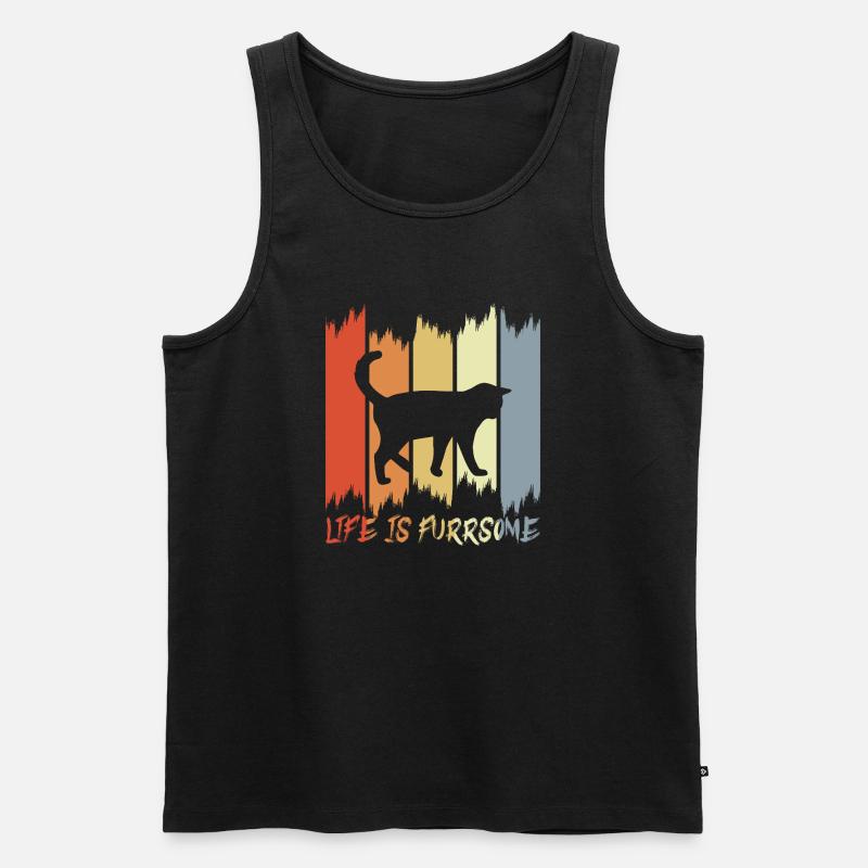 Katzen Witz - Männer Premium Bio Tank Top - Schwarz