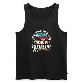 Vintage May 25 Jahre Jubel - Männer Premium Bio Tank Top - Schwarz - Vorne - Michal (187cm)