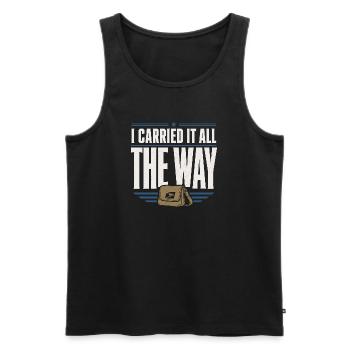 Retired Postman Retired Postman - Men's Premium Organic Tank Top - black - Front - AI Model Male 178 light (178cm)