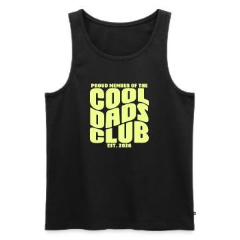 Cadeau de la fête des pères 2026 - Club des papas cool - Débardeur bio Premium Homme - noir - Devant - AI Model Male 178 light (178cm)