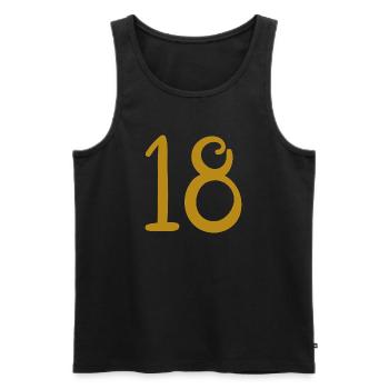 18 - Men's Premium Organic Tank Top - black - Front - AI Model Male 178 light (178cm)