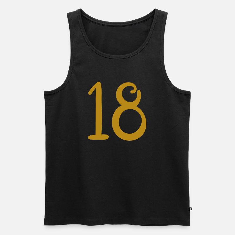 18 - Männer Premium Bio Tank Top - Schwarz