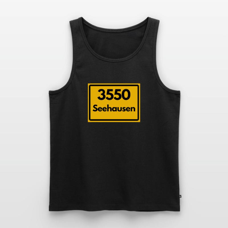OLD POSTCODE POSTCODE 3550 SEEHAUSEN HEIMATSTOLZ Men's Premium Organic Tank Top