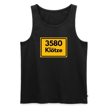 ALTE POSTLEITZAHL PLZ 3580 KLÖTZE HEIMATSTOLZ  - Männer Premium Bio Tank Top - Schwarz - Vorne - Michal (187cm)