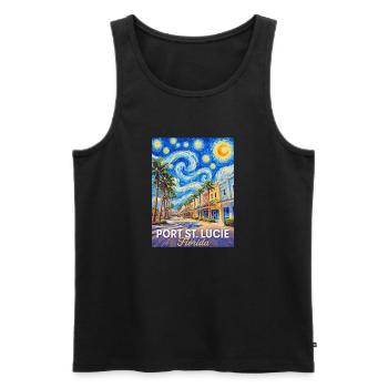 Horizon des palmiers de Port St. Lucie, Floride - Débardeur bio Premium Homme - noir - Devant - Michal (187cm)