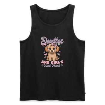 Race de chien Goldendoodle - Débardeur bio Premium Homme - noir - Devant - Michal (187cm)