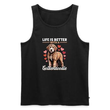 Goldendoodle Dog Breed - Men's Premium Organic Tank Top - black - Front - Michal (187cm)