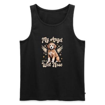 Race de chien Goldendoodle - Débardeur bio Premium Homme - noir - Devant - Michal (187cm)