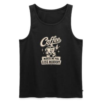 Kaffee macht mich weniger mordlustig - Männer Premium Bio Tank Top - Schwarz - Vorne - AI Model Male 178 light (178cm)