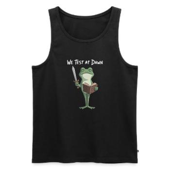 Dawn Test Froschritter - Männer Premium Bio Tank Top - Schwarz - Vorne - AI Model Male 178 light (178cm)