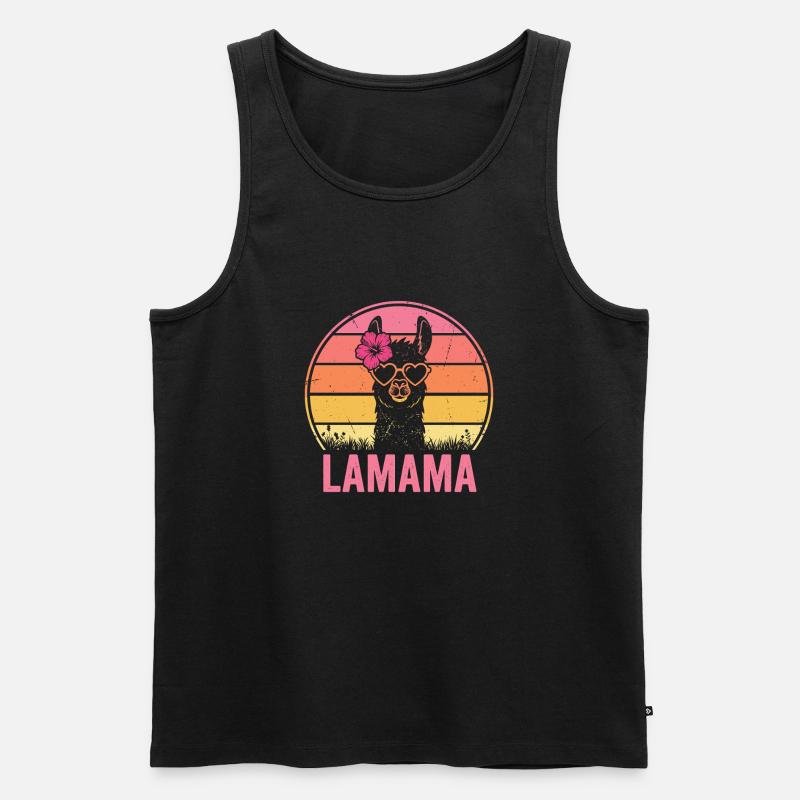 Lamama Llama Mama Mutter Tierliebhaber - Männer Premium Bio Tank Top - Schwarz