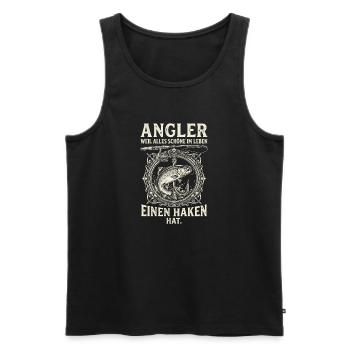 Angler Weil Alles Schoene Im Leben Einen Haken Hat - Männer Premium Bio Tank Top - Schwarz - Vorne - Michal (187cm)