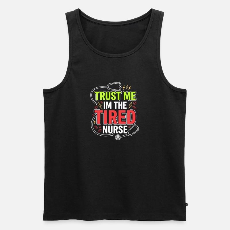 Nachtschicht-krankenschwester, Müde - Männer Premium Bio Tank Top - Schwarz