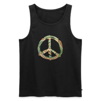 Watercolor Peace Circle - Men's Premium Organic Tank Top - black - Front - AI Model Male 178 light (178cm)