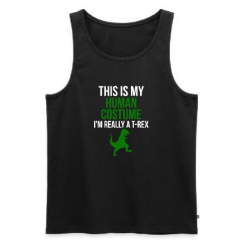 T-Rex Kostüm-Tee - Männer Premium Bio Tank Top - Schwarz - Vorne - Michal (187cm)