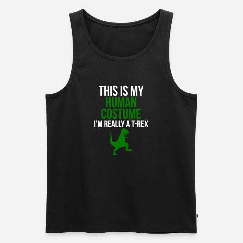 T-Rex Kostüm-Tee - Männer Premium Bio Tank Top - Schwarz
